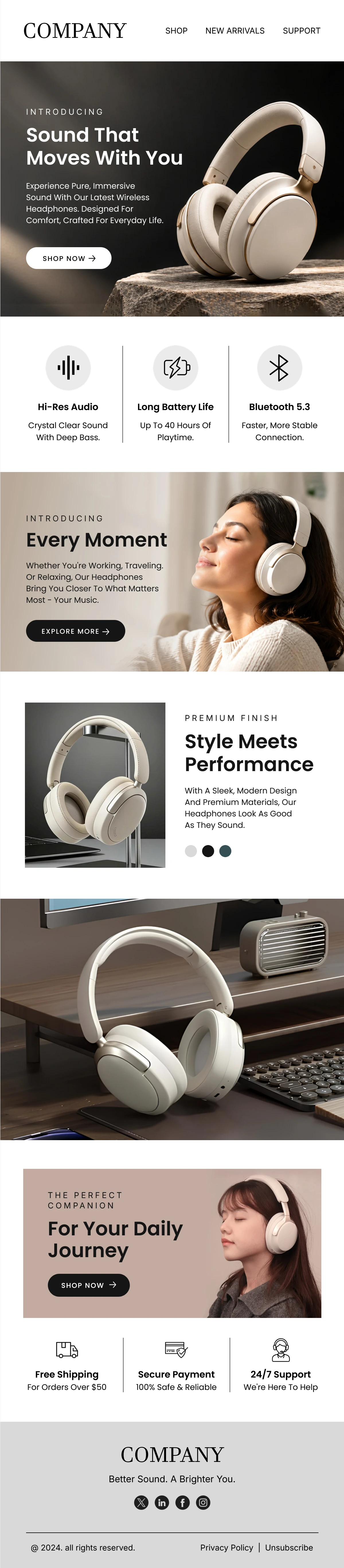 Headphones Email Template | Maileditor