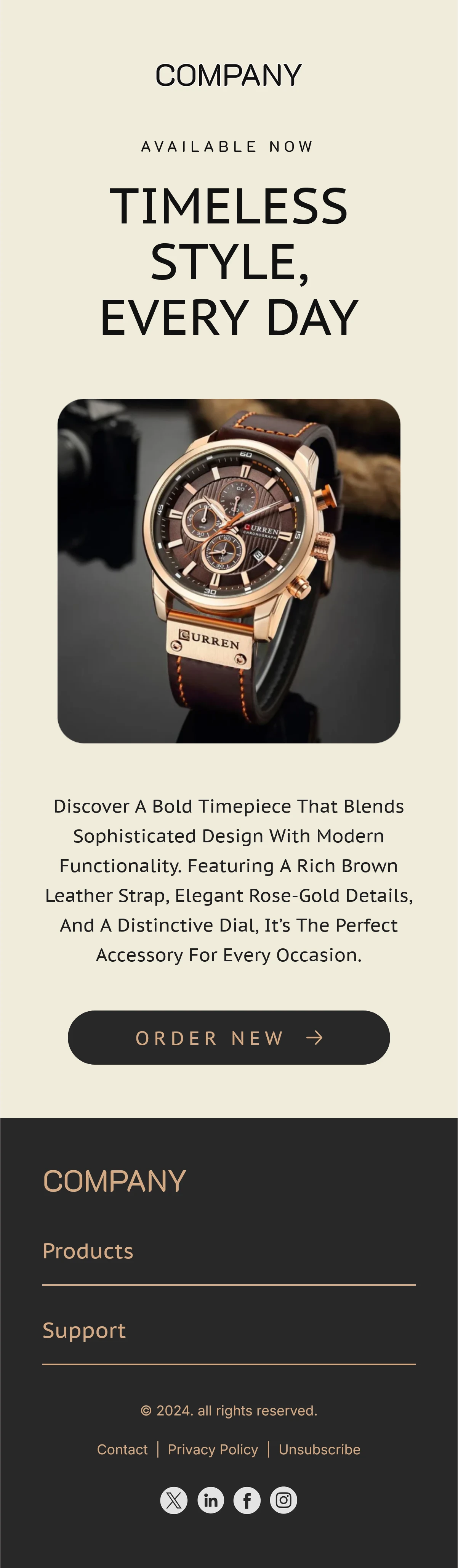 Watch Email Template | Maileditor